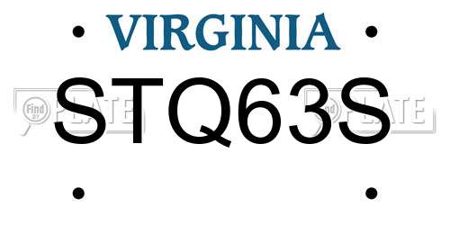 STQ63S Virginia License Plate