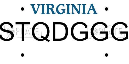 STQDGGG Virginia License Plate