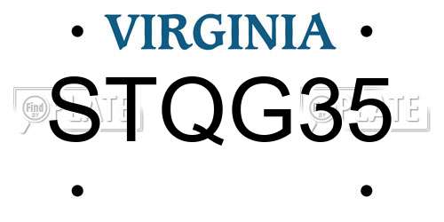 STQG35 Virginia License Plate
