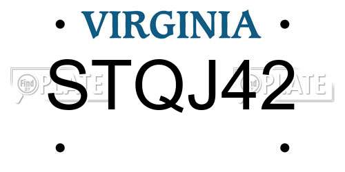 STQJ42 Virginia License Plate