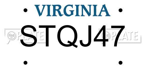 STQJ47 Virginia License Plate