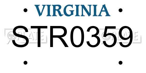 STR0359 Virginia License Plate