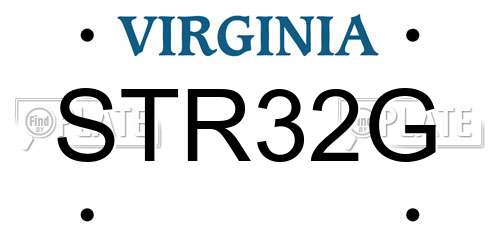 STR32G Virginia License Plate