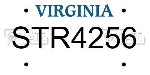 STR4256 Virginia License Plate