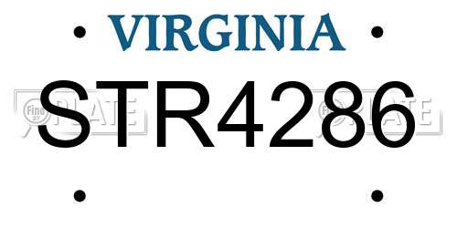 STR4286 Virginia License Plate