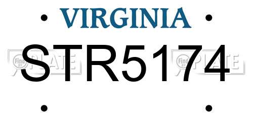 STR5174 Virginia License Plate
