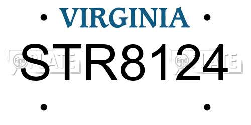 STR8124 Virginia License Plate