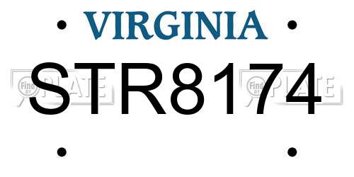 STR8174 Virginia License Plate