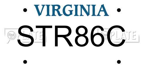 STR86C Virginia License Plate