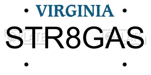 STR8GAS Virginia License Plate