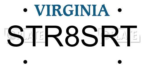 STR8SRT Virginia License Plate