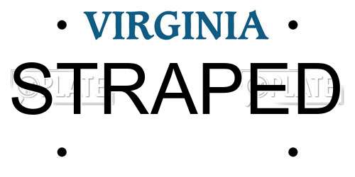 STRAPED Virginia License Plate