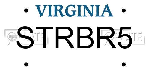 STRBR5 Virginia License Plate