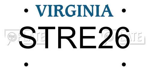 STRE26 Virginia License Plate