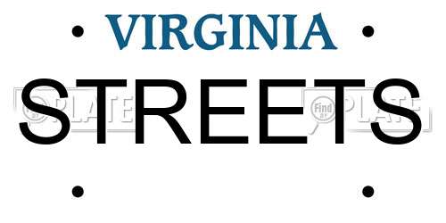 STREETS Virginia License Plate