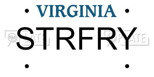 STRFRY Virginia License Plate