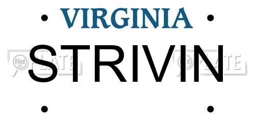STRIVIN Virginia License Plate