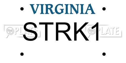 STRK1 Virginia License Plate