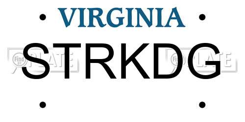 STRKDG Virginia License Plate