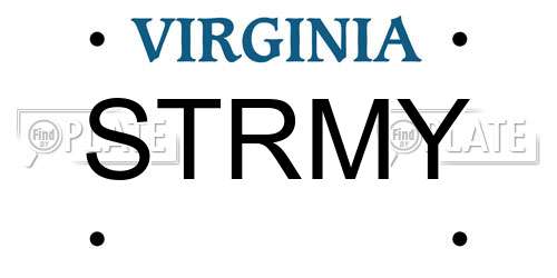 STRMY Virginia License Plate