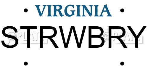 STRWBRY Virginia License Plate