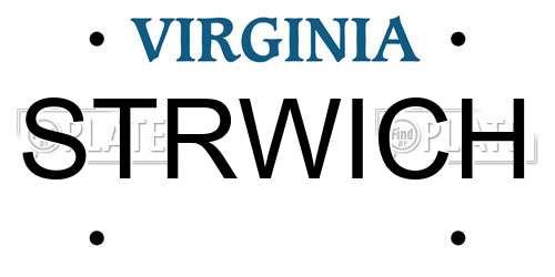 STRWICH Virginia License Plate