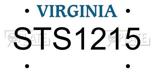 STS1215 Virginia License Plate