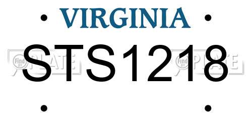 STS1218 Virginia License Plate