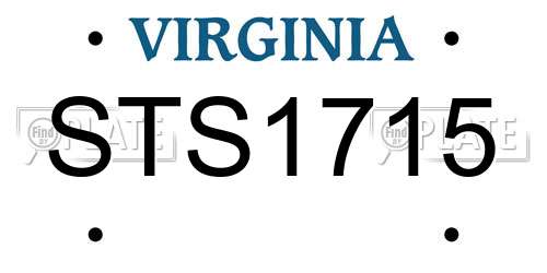 STS1715 Virginia License Plate