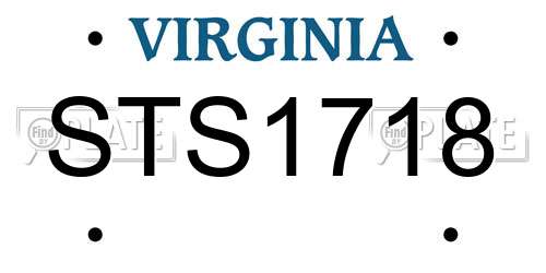 STS1718 Virginia License Plate