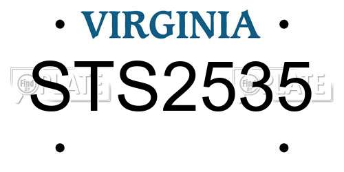 STS2535 Virginia License Plate
