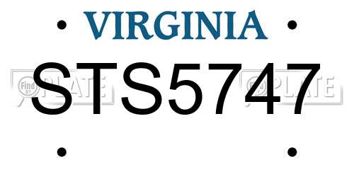 STS5747 Virginia License Plate