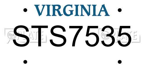 STS7535 Virginia License Plate