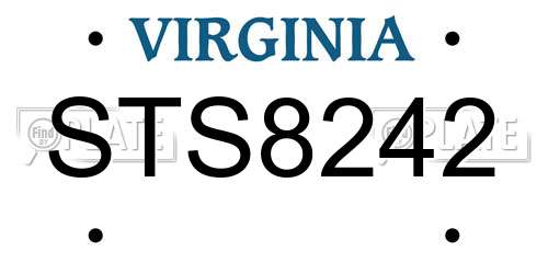 STS8242 Virginia License Plate