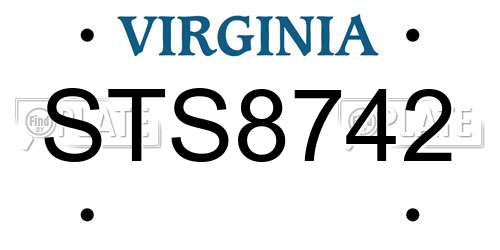 STS8742 Virginia License Plate
