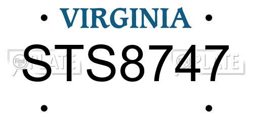STS8747 Virginia License Plate