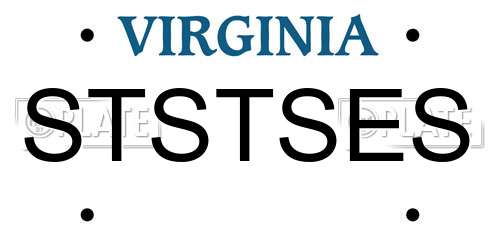 STSTSES Virginia License Plate