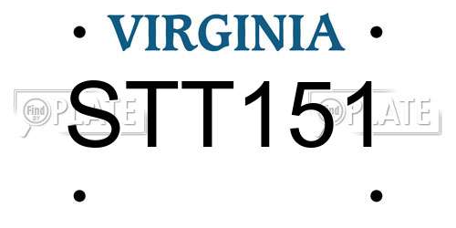 STT151 Virginia License Plate