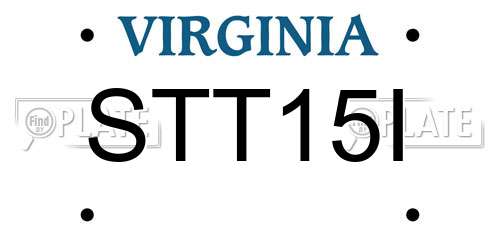 STT15I Virginia License Plate