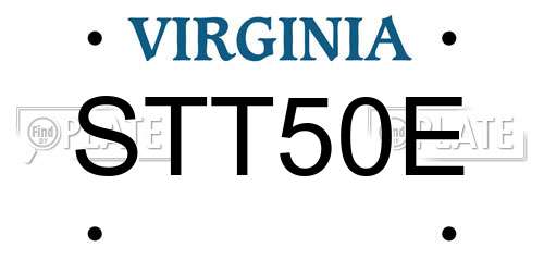 STT50E Virginia License Plate