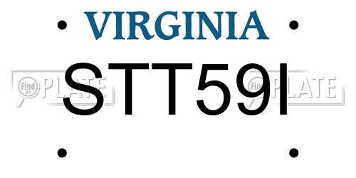 STT59I Virginia License Plate