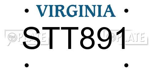 STT891 Virginia License Plate