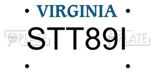 STT89I Virginia License Plate
