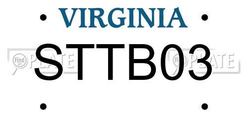 STTB03 Virginia License Plate