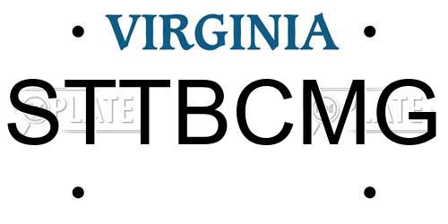 STTBCMG Virginia License Plate