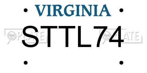 STTL74 Virginia License Plate