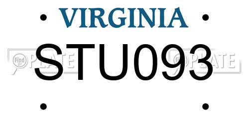 STU093 Virginia License Plate
