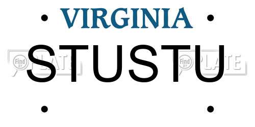 STUSTU Virginia License Plate