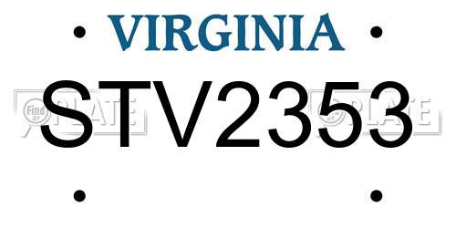 STV2353 Virginia License Plate