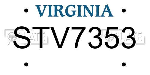STV7353 Virginia License Plate